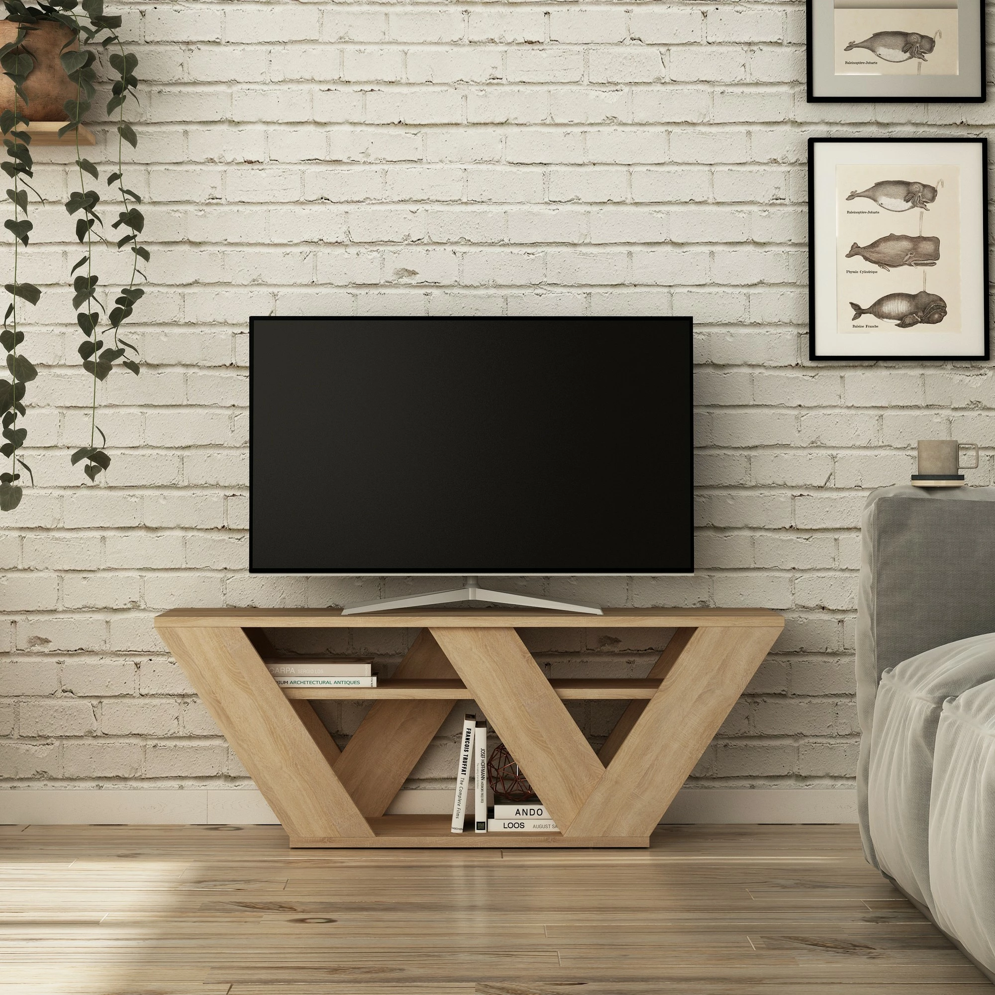 Komodë për TV, ngjyrë lisi, Skye Decor, Pipralla