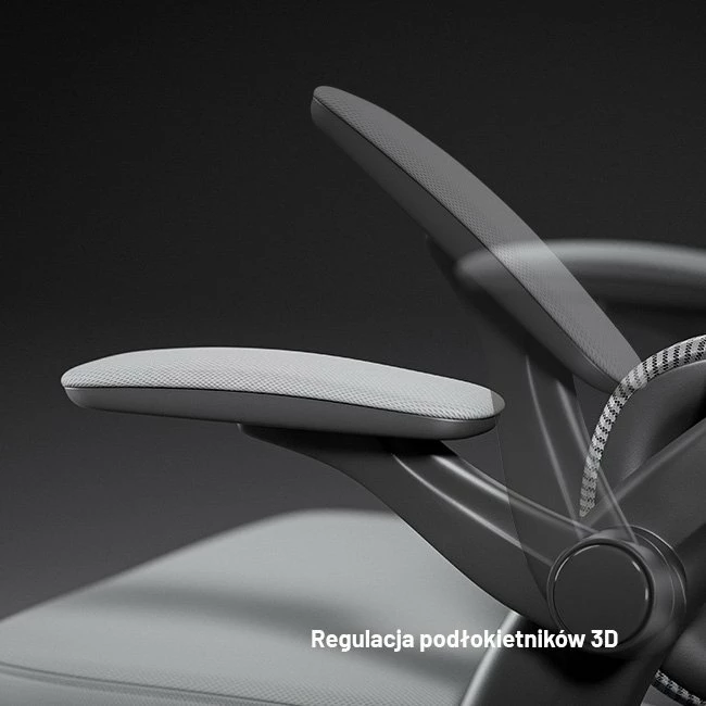 Karrige zyre ergonomike Diablo Chairs V-Light, rrjetë mesh, 3D mbështetëse krahu, gri