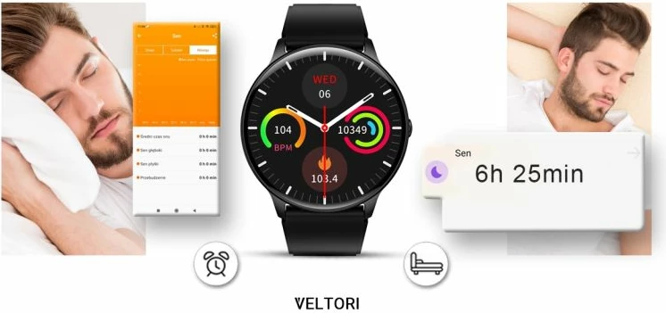 Smartwatch VELTORI, e zezë