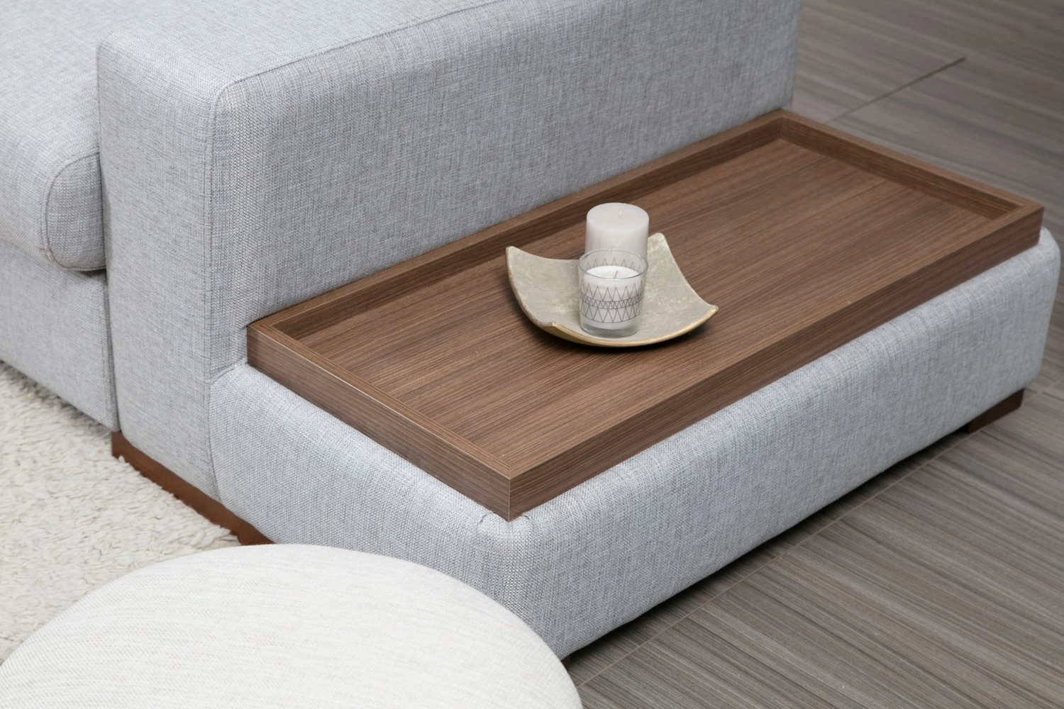 Kënd-sofë Atelier del Sofa, Loop 14, ngjyrë gri e çelët