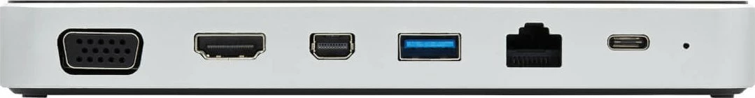 Docking station USB-C Eaton Tripp Lite U442-DOCK16-B, 60W Power Delivery, 4K, HDMI + Mini DisplayPort + VGA, 2x USB 3.0, USB-C, LAN Gigabit, zi/argjendtë