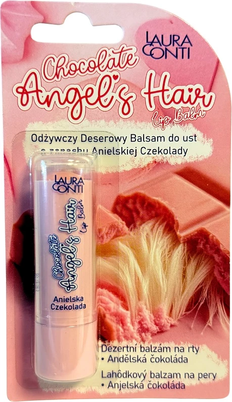 Balsam për buzë LAURA CONTI Angelic Chocolate për femra, 4.8g, çokollatë engjëllore