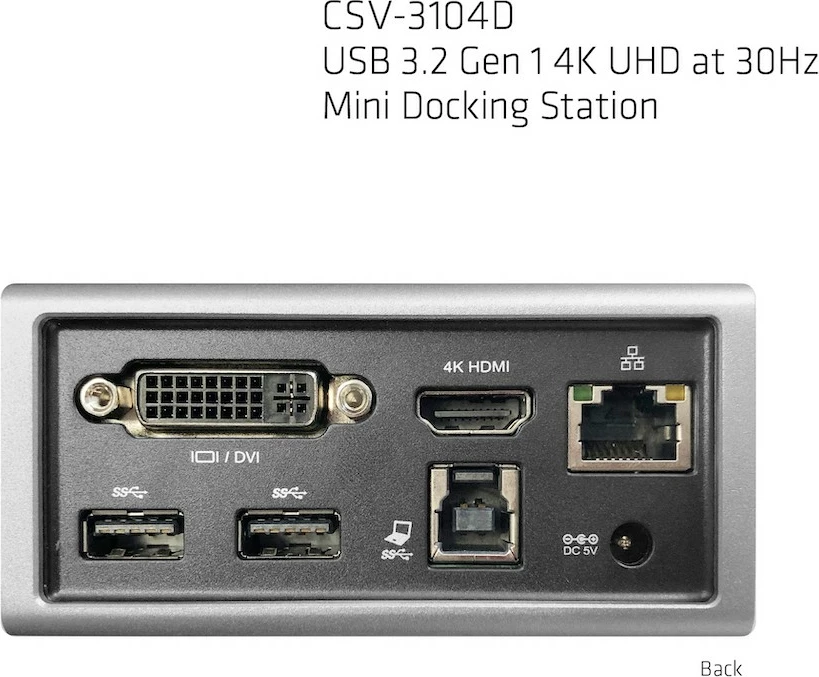 Docking station Club3D USB 3.2 Gen 1, 4K, 4x USB3, HDMI, DVI, LAN, argjendtë/zi