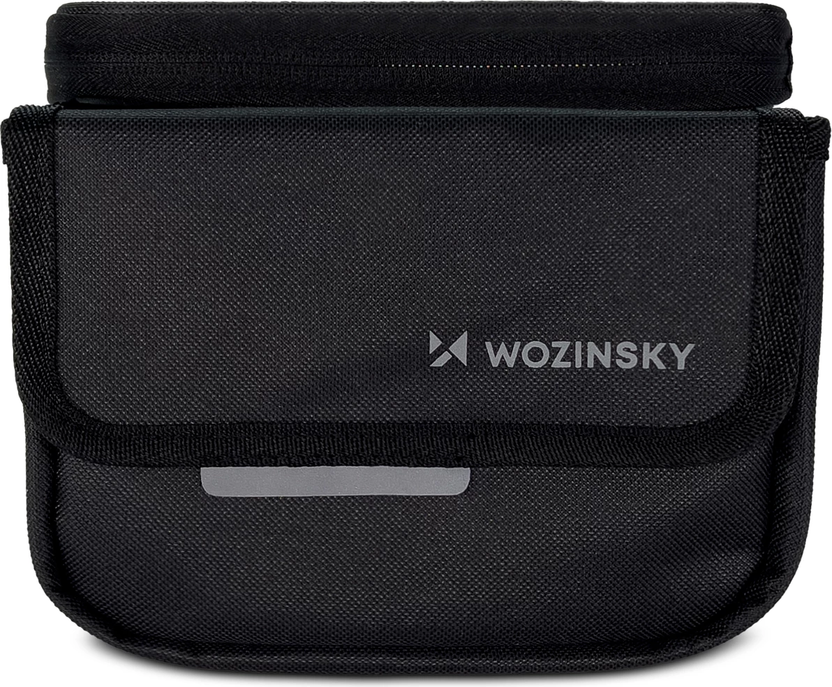 Çantë kornize për biçikletë Wozinsky WBB26BK, 1.5L, e zezë, me mbështjellës telefoni