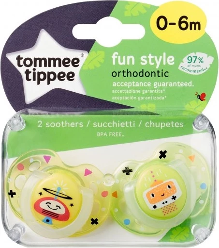 Biberon Tommee Tippee Fun Style unisex verdhë 2 copë