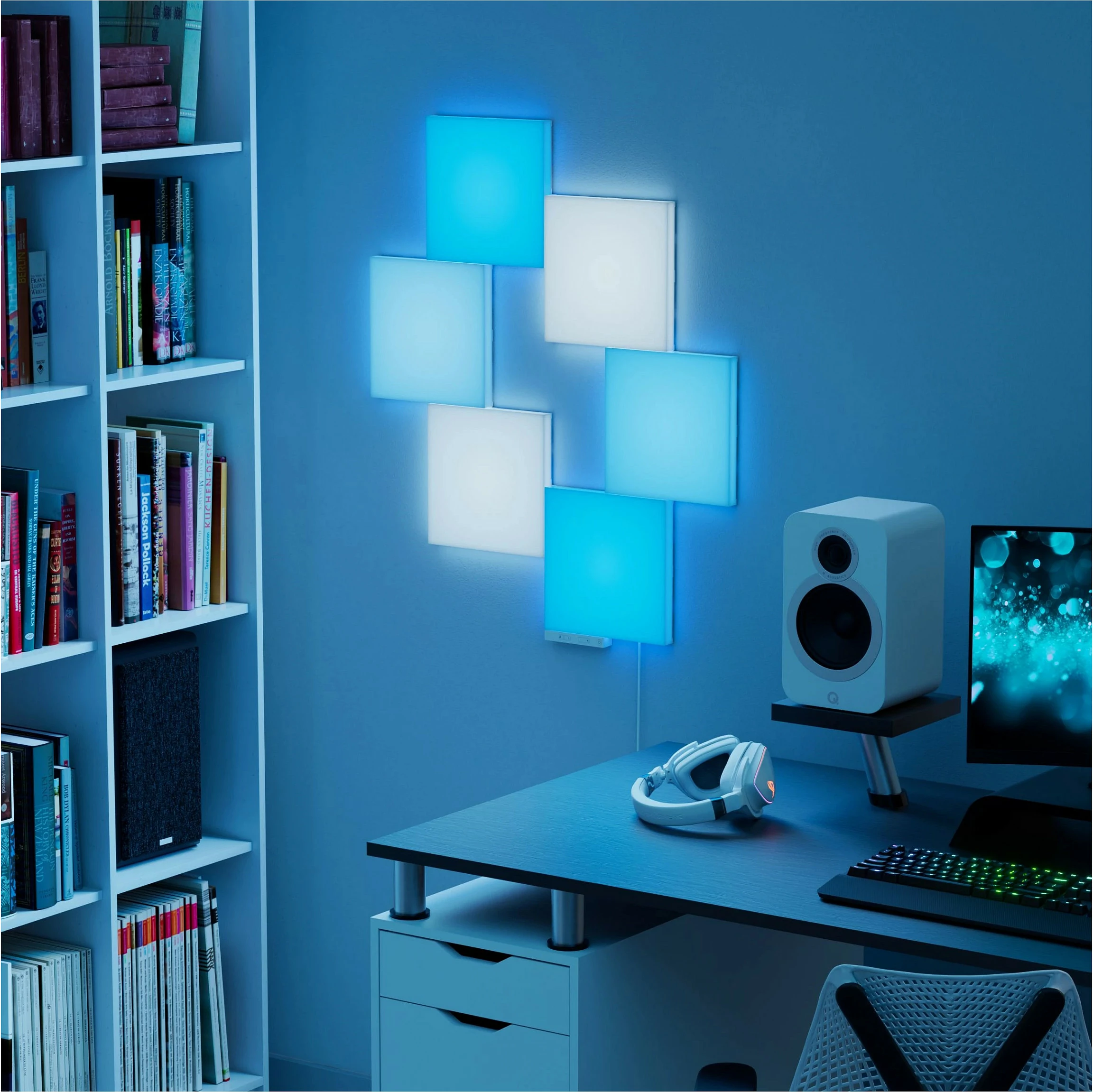 Panele ndriçimi smart Nanoleaf Blocks Big Squares Starter Kit, RGB, 6 copë, me telekomandë