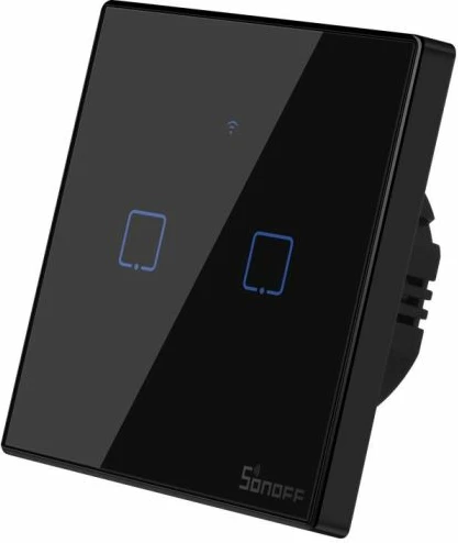 Switch muri smart SONOFF T3EU2C-TX, Wi‑Fi, 2-kanal (Dual), EU 86x86mm, i zi 4