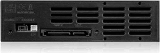 Mbajtës hot-swap për HDD 3.5\" SATA ICYBOX IB-158SSK-B, 5.25\" bay, me kyç, e zezë