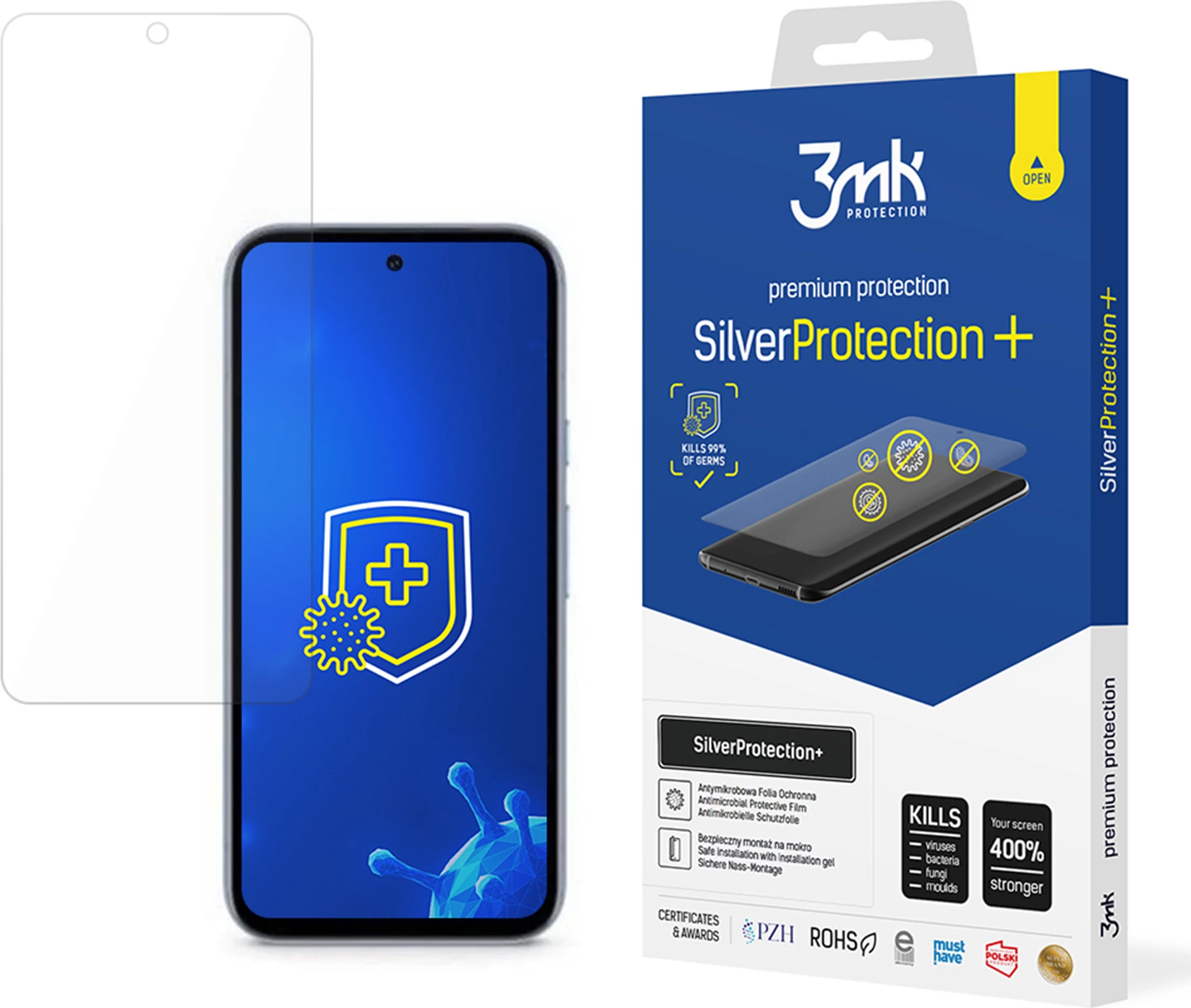 Film mbrojtës antibakterial 3mk SilverProtection+ për Google Pixel 8A 5G, Transparent