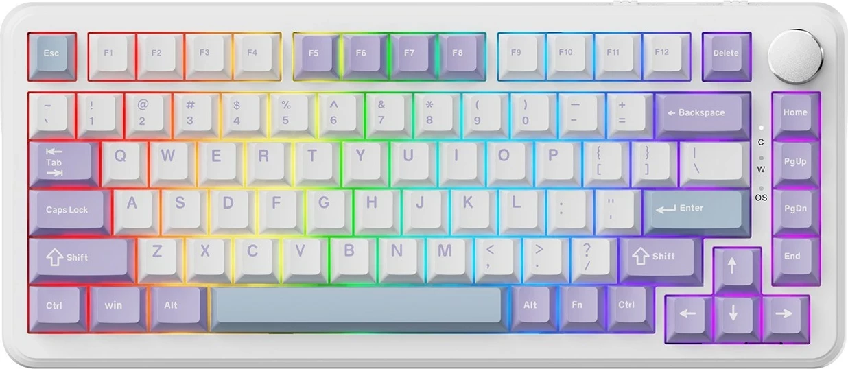 Tastierë mekanike Ajazz AK820 MAX, 75%, 82 taste, Magnetic Switch, RGB, USB-C, gri-vjollcë
