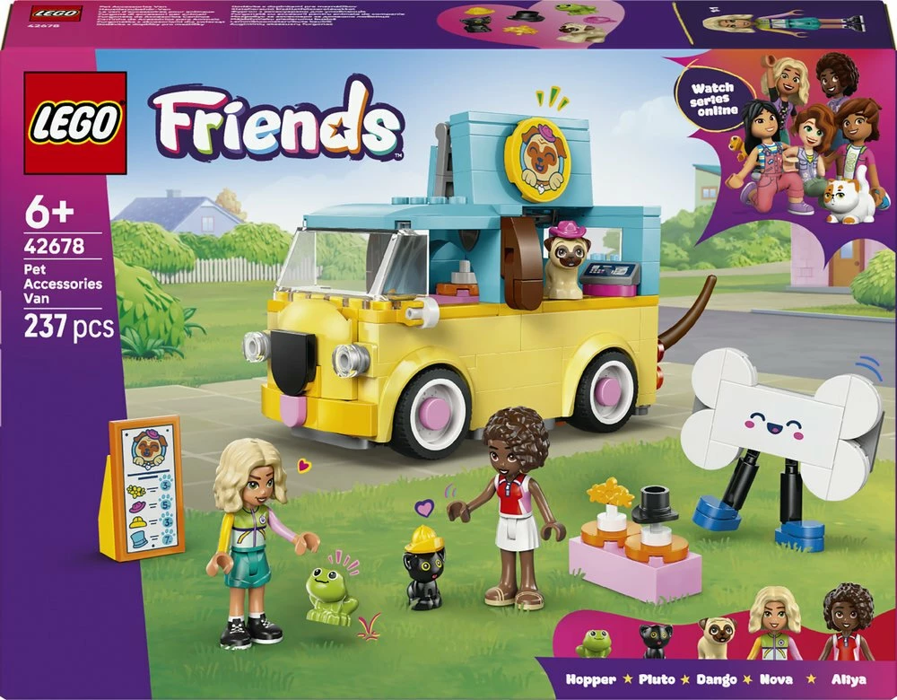 Set ndërtimi LEGO Friends 42678 Pet Accessories Van, 237 copë, 6+ (furgon i verdhë)