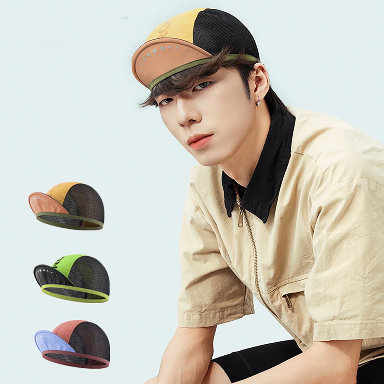 Kapelë çiklizmi Rockbros 18240007002 me strehë, poliester, e verdhë