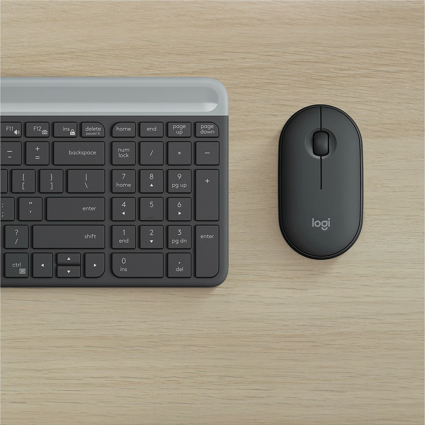 Set tastierë dhe maus wireless Logitech Slim, i zi