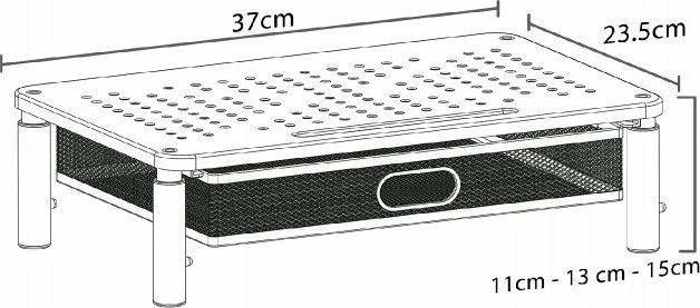 Mbajtëse monitori Maclean MC-947 13-32\" me rregullim lartësie 3 nivele, me sirtar, e zezë