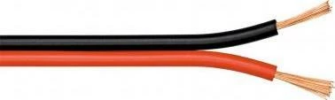 Kabllo altoparlanti Goobay, 50 m, 2x0.5 mm², OFC, kuqe/zi (rrotull)