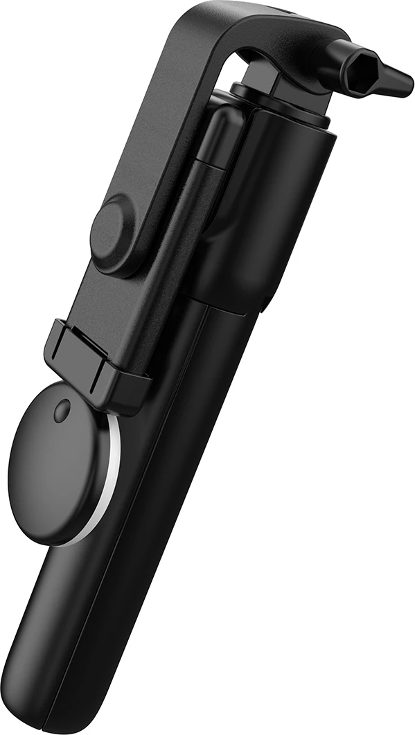 Selfie stick Hurtel WR1YXS me tripod teleskopik, llambë LED, Bluetooth, 71 cm, e zezë