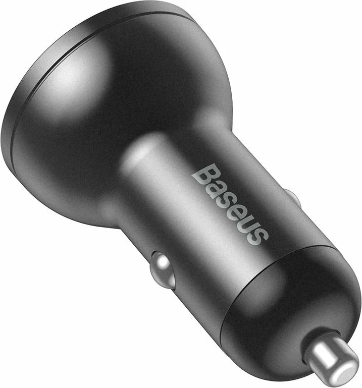 Karikues veture Baseus CCBX-0G, 2x USB, 24W, me ekran LCD, Gri