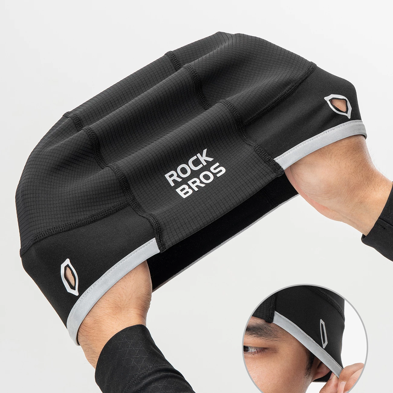 Kapelë çiklizmi dimërore Rockbros M016, windproof, fleece, 54-61 cm, e zezë