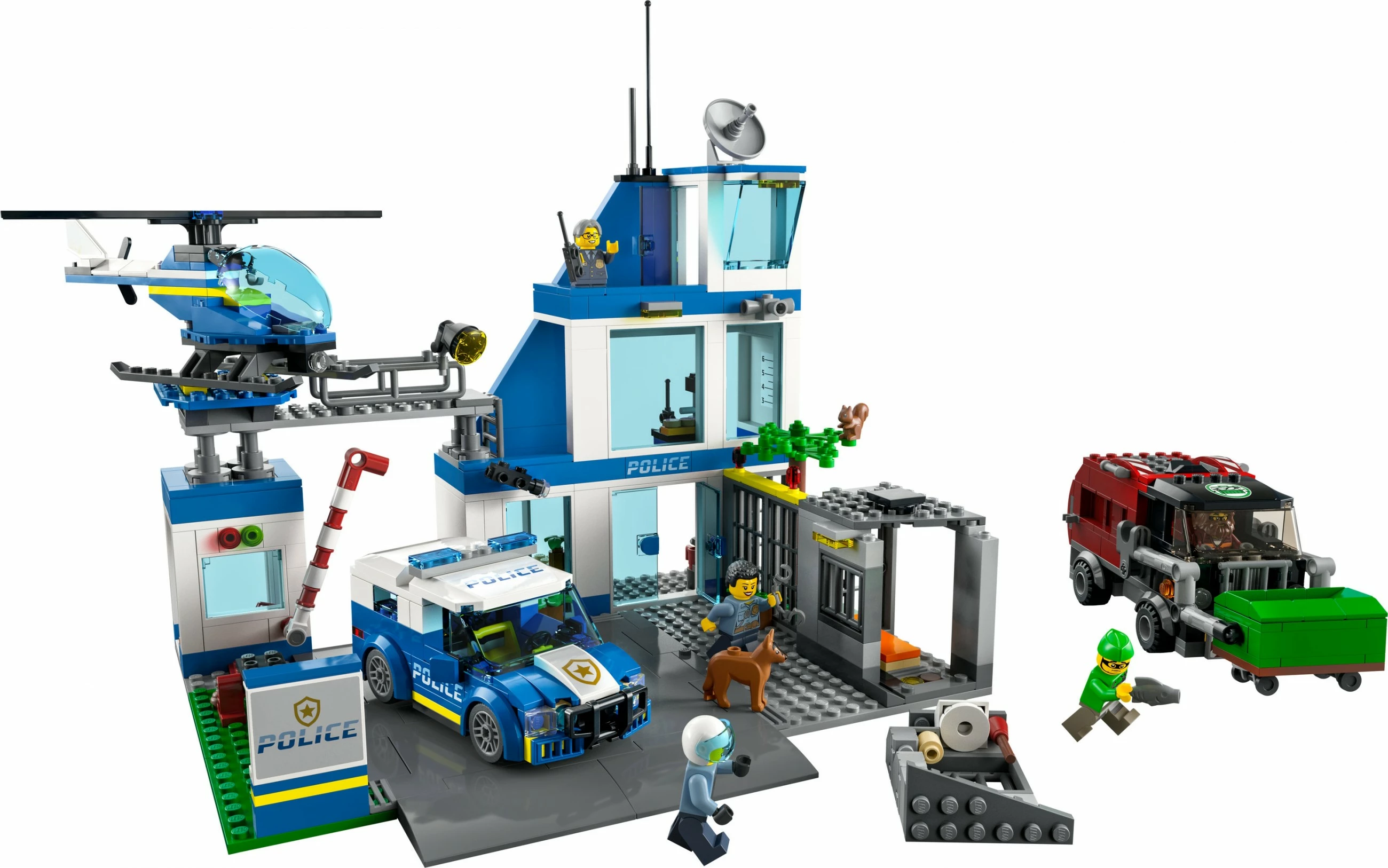 Set ndërtimi LEGO City Police Station, 668 pjesë, plastikë, shumëngjyrësh