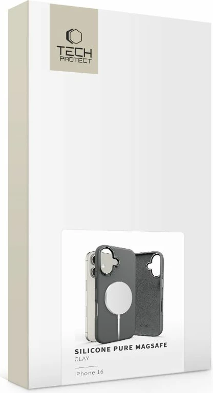 Mbështjellës Tech-Protect Silicone PU MagSafe për iPhone 16, Gri