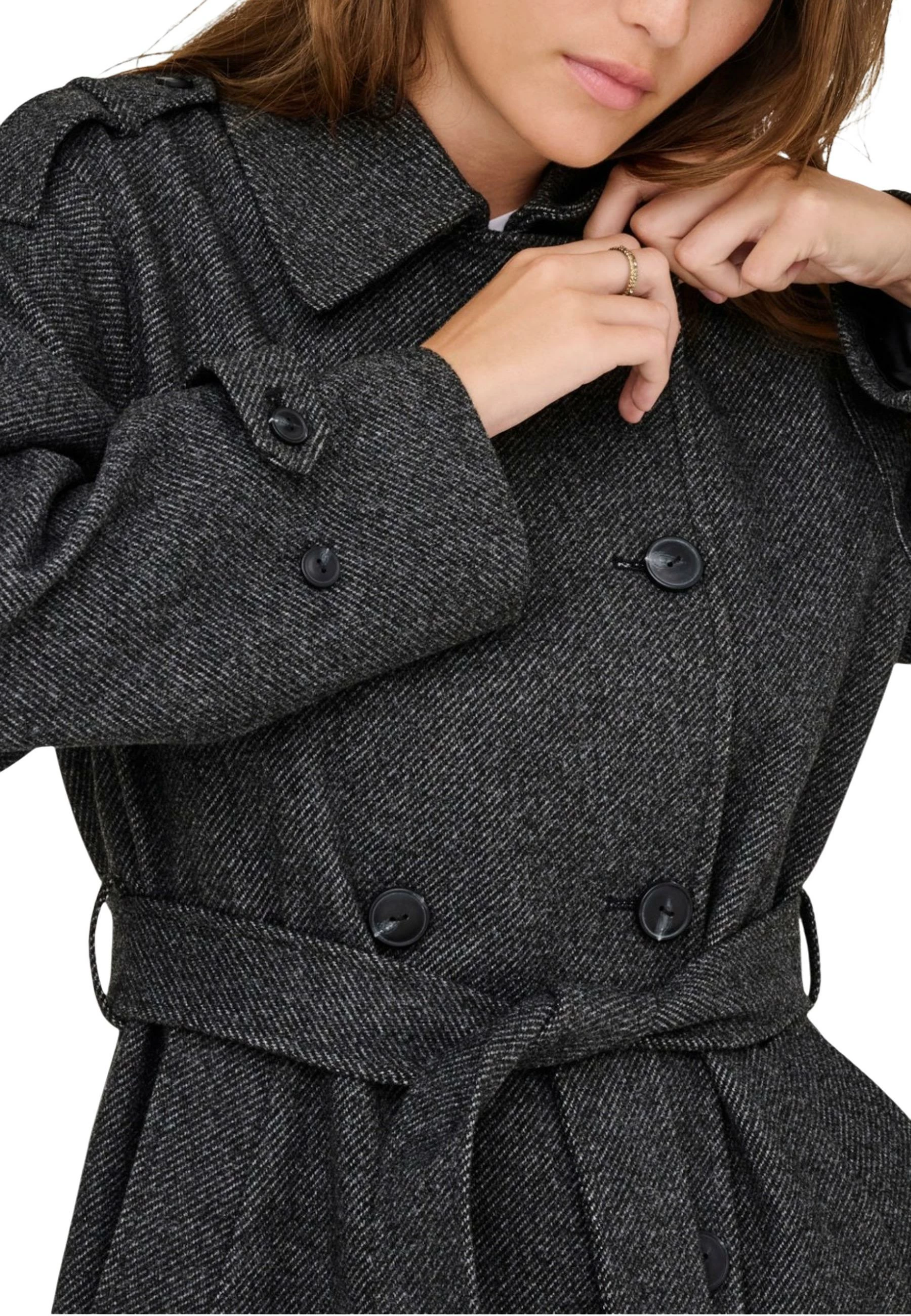 Pallto trench për femra Only ONLASTA 15363034, gri e errët [Madhësia: XL]