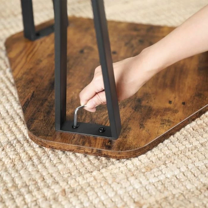 Set tavolinash anësore VASAGLE ALINRU LNT14BXV1, 3 copë, stil industrial/rustik, Rustic Brown/zi