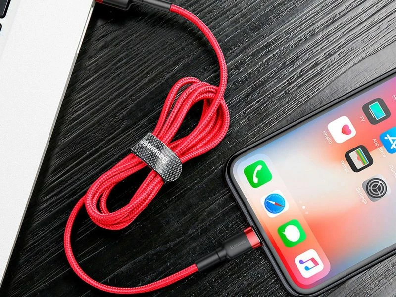 Kabllo USB-A në Lightning Baseus 31564-uniw 2 m 1.5A e thurur najloni, e kuqe