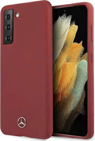 Mbështjellës, Mercedes, MEHCS21MSILRE Silicone Line hardcase për Samsung Galaxy S21+, silikon/TPU, e kuqe