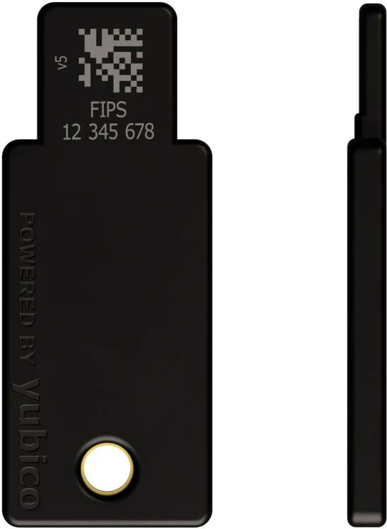 Çelës sigurie USB-A me NFC, Yubico YubiKey 5 FIPS, i zi