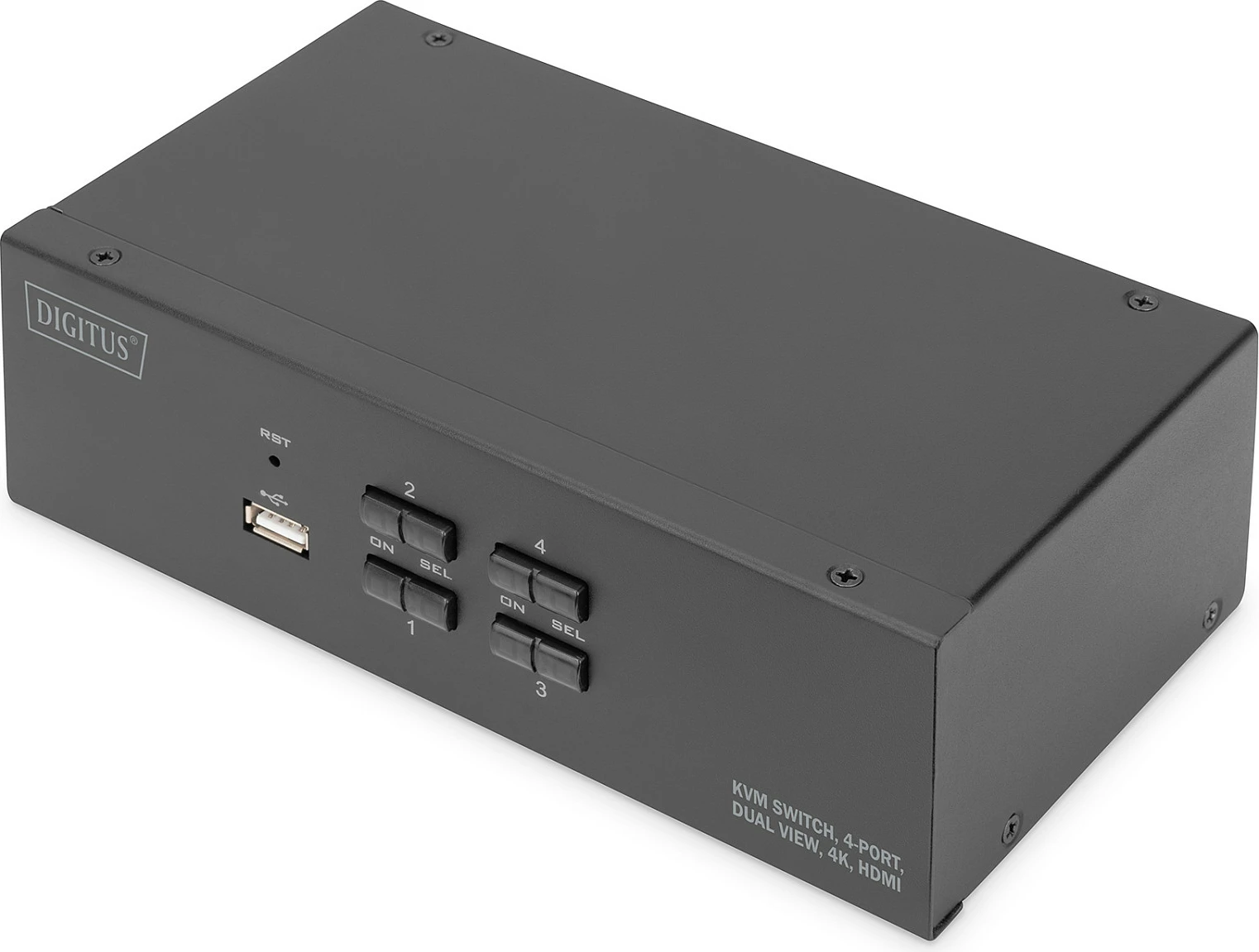 KVM Switch Digitus 4-Port, Dual Display, 4K HDMI, USB, i zi