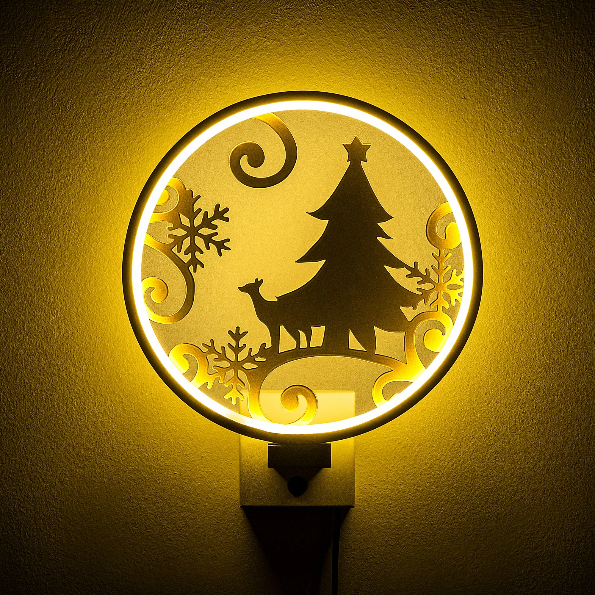 Llambë muri dekorative Opviq, XMAS27, e bardhë dhe ari