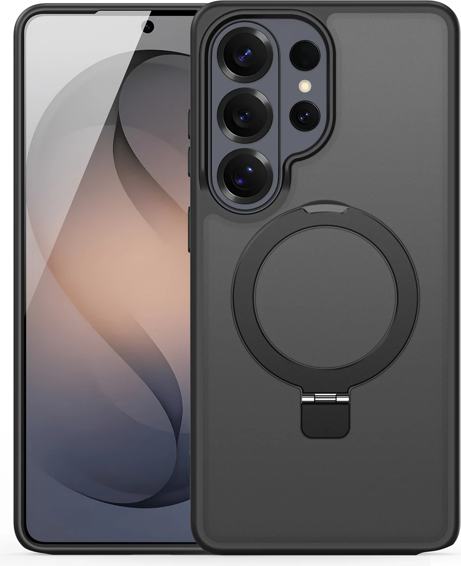 Mbështjellës Dux Ducis Yind për Samsung Galaxy S26 Ultra, MagSafe kompatibil, me stand, i zi