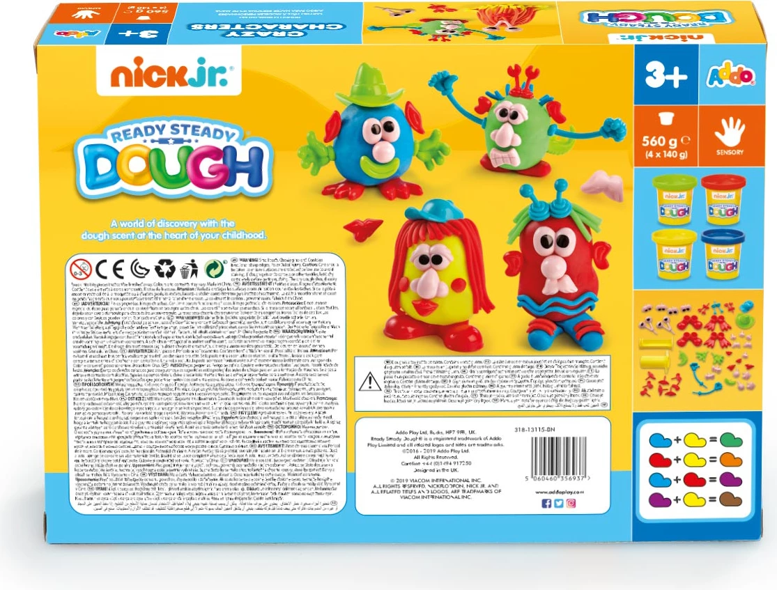 Set lodër për fëmijë Nick Jr. Ready Steady Dough Crazy Characters Playset