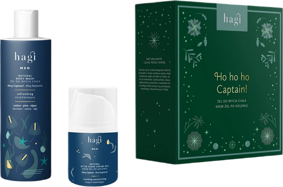 Set për meshkuj Hagi Ho Ho Ho Captain! Body Wash Gel 300ml + After Shave Gel-Cream 50ml