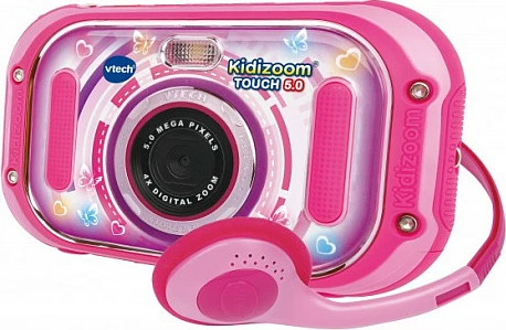 Kamerë digjitale për fëmijë VTech KidiZoom Touch 5.0, ekran me prekje 3.5", 5MP, rozë