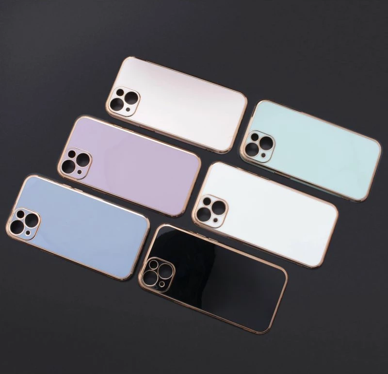 Kapak telefoni Hurtel Fashion Case për Samsung Galaxy A73 5G, kaltër me kornizë të artë [Ngjyra: Kaltër]