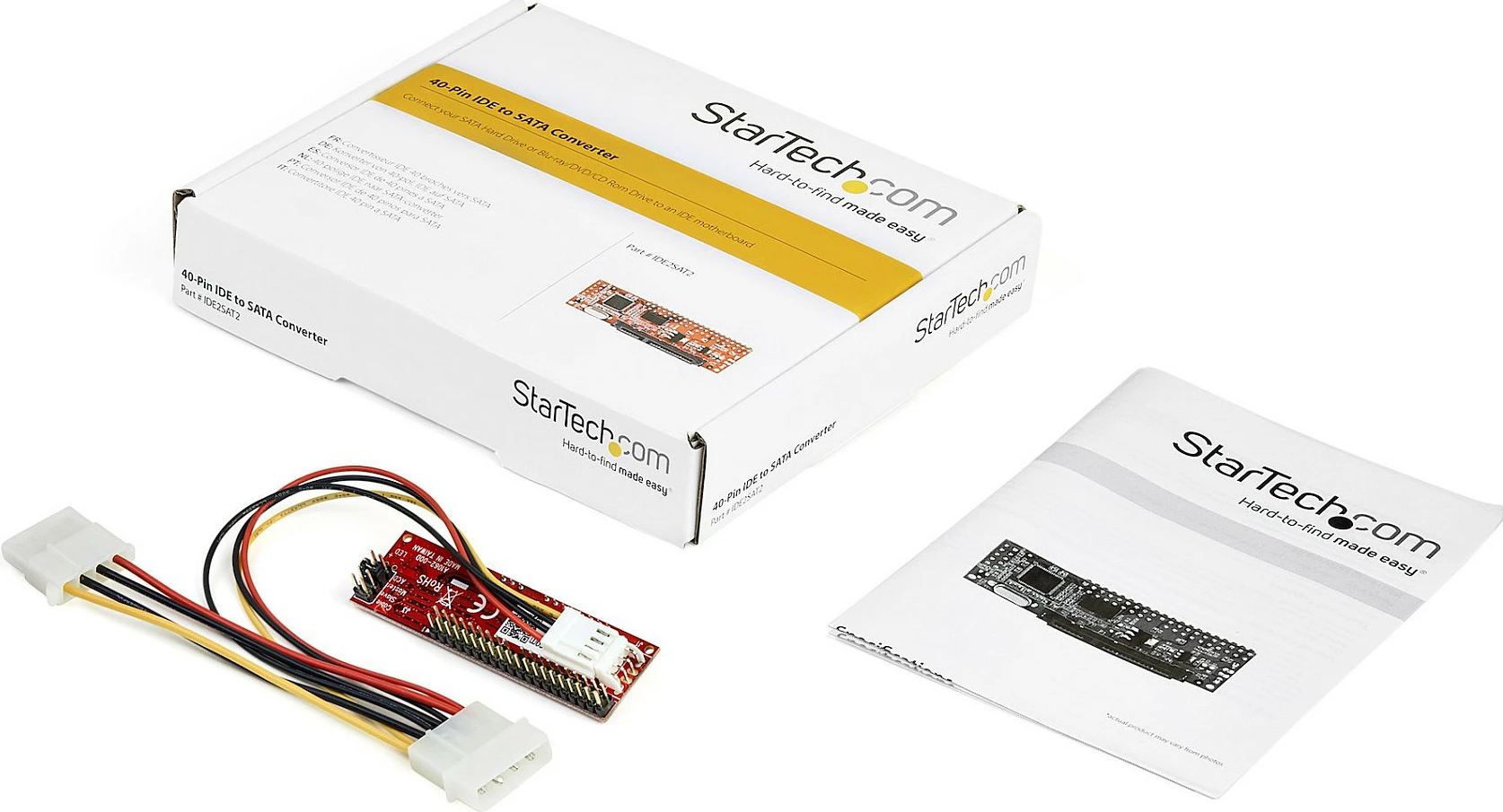 Adapter IDE në SATA StarTech IDE2SAT2, 40-pin PATA në SATA, për HDD/SSD/ODD, i brendshëm, i kuq