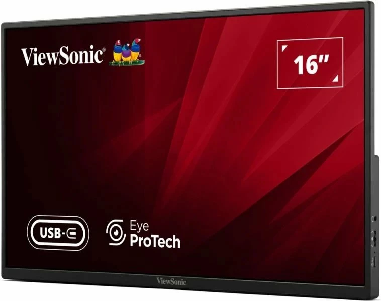 Monitor portativ ViewSonic VA1650 16\" IPS Full HD USB-C/HDMI me altoparlantë, i zi