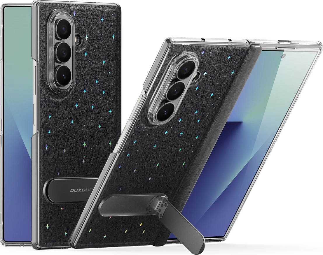 Mbështjellës Dux Ducis Stex për Samsung Galaxy Z Fold 7, me stand 360°, me xham të temperuar, i zi