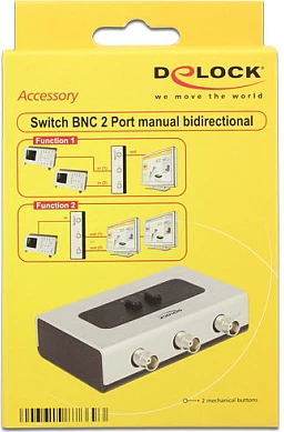 Switch BNC DeLOCK 87669, 3x BNC femër, manual, bidireksional, zi/gri