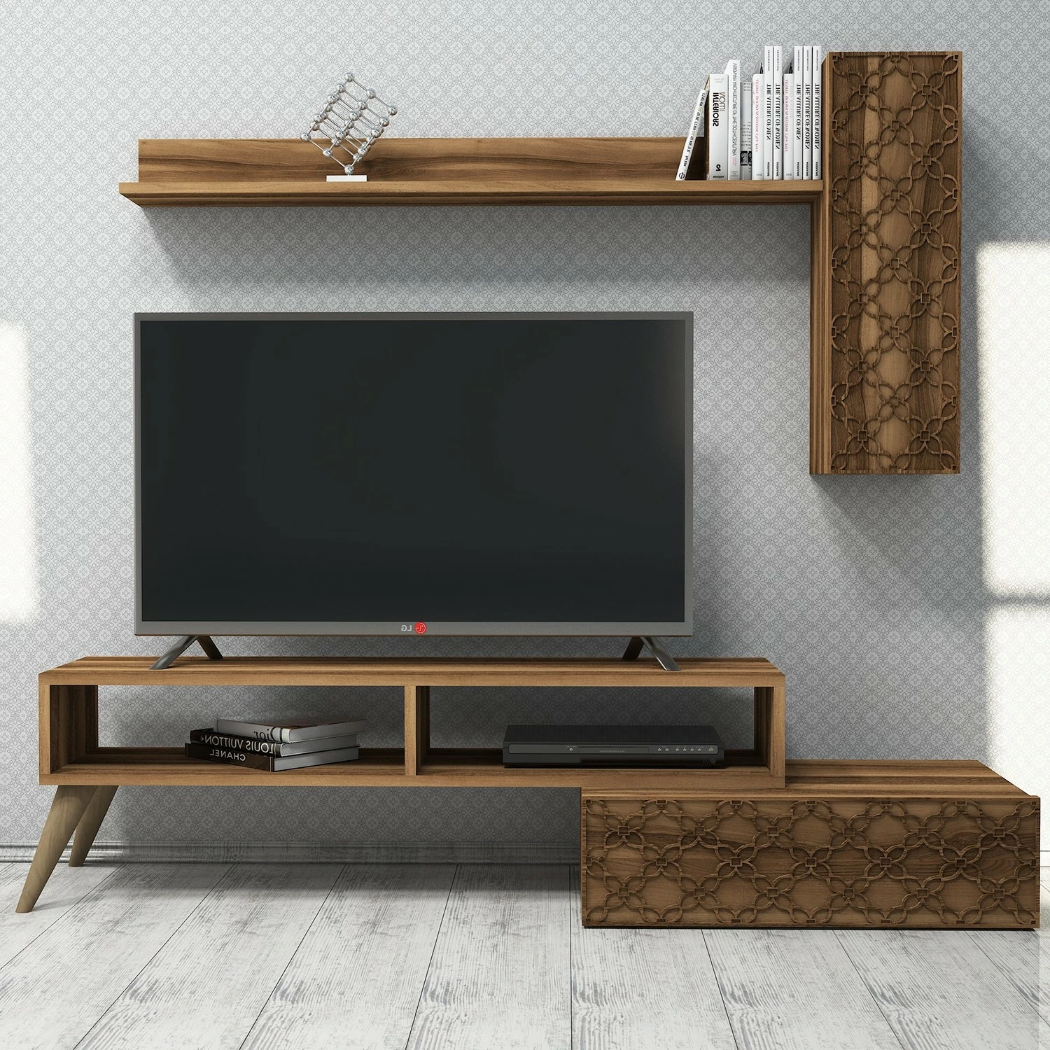 Set komodë TV Hanah Home, Planet, ngjyrë arre