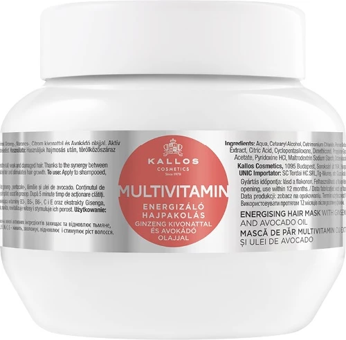 Maskë për flokë për femra Kallos KJMN Multivitamin Energising Hair Mask 275ml
