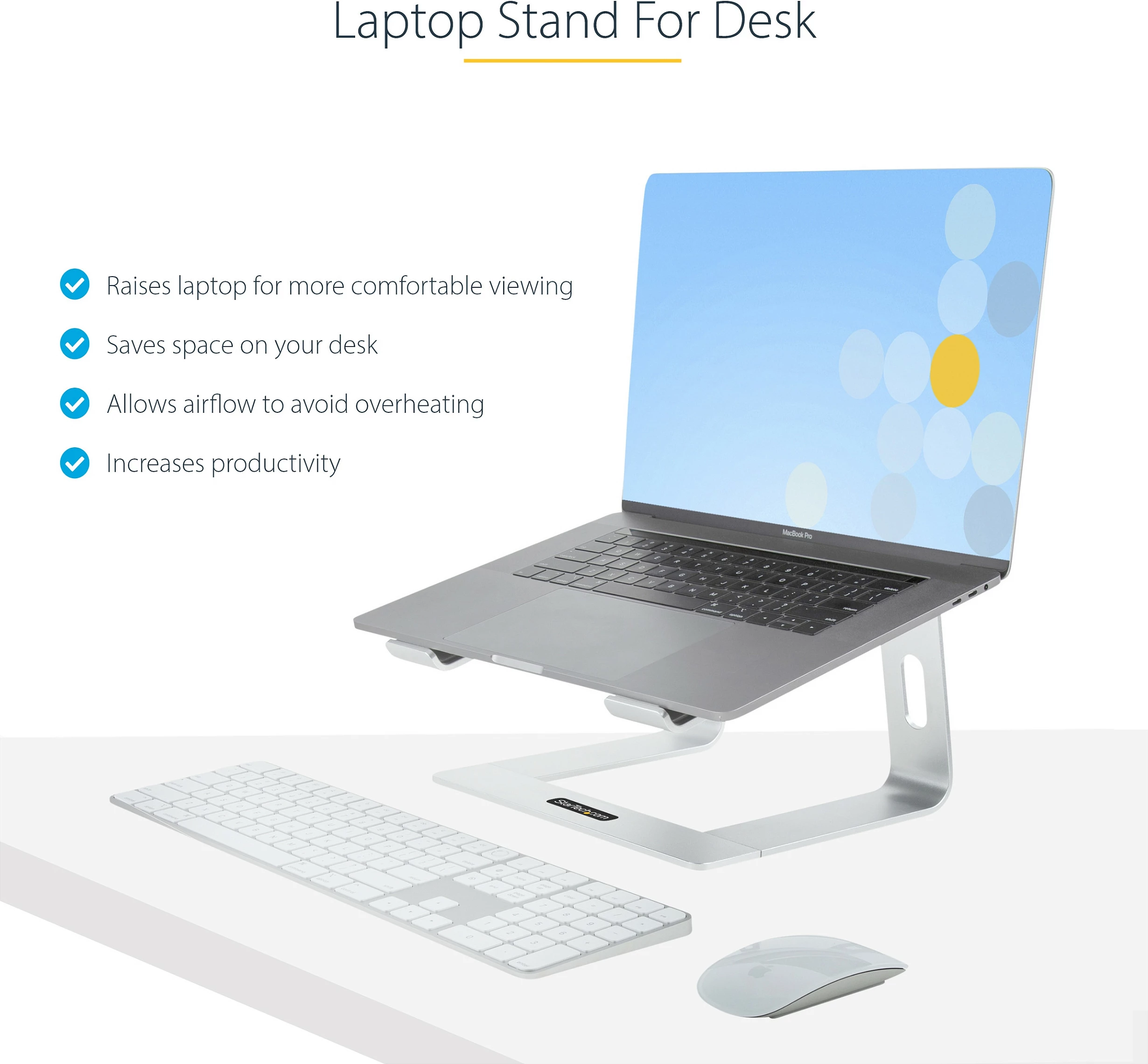 Mbajtëse laptopi StarTech LAPTOP-STAND, alumini, për deri 17", 5kg, argjendtë