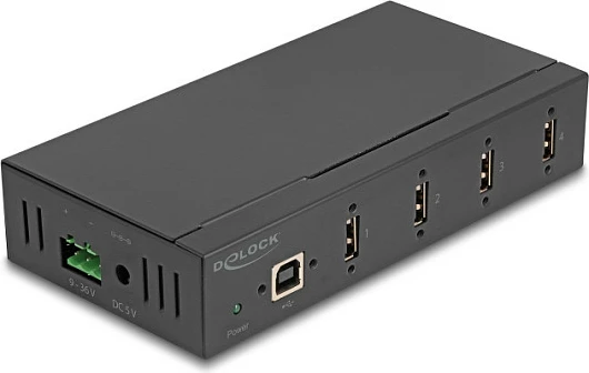 USB Hub DeLOCK 60686, USB 2.0, 4x USB-A, USB-B, 480 Mbit/s, 1.8 m, metal, i zi