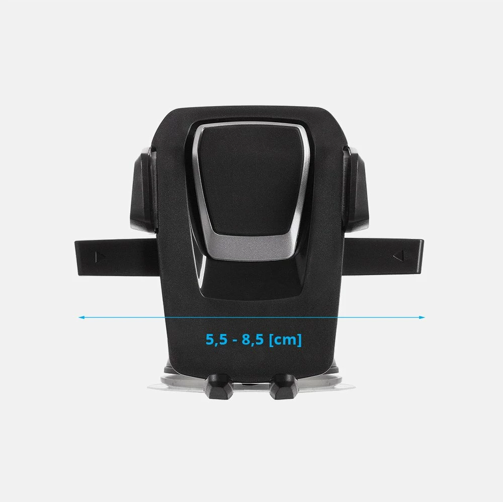 Mbajtës celulari për veturë Hurtel, teleskopik, për panel ose xham, i zi