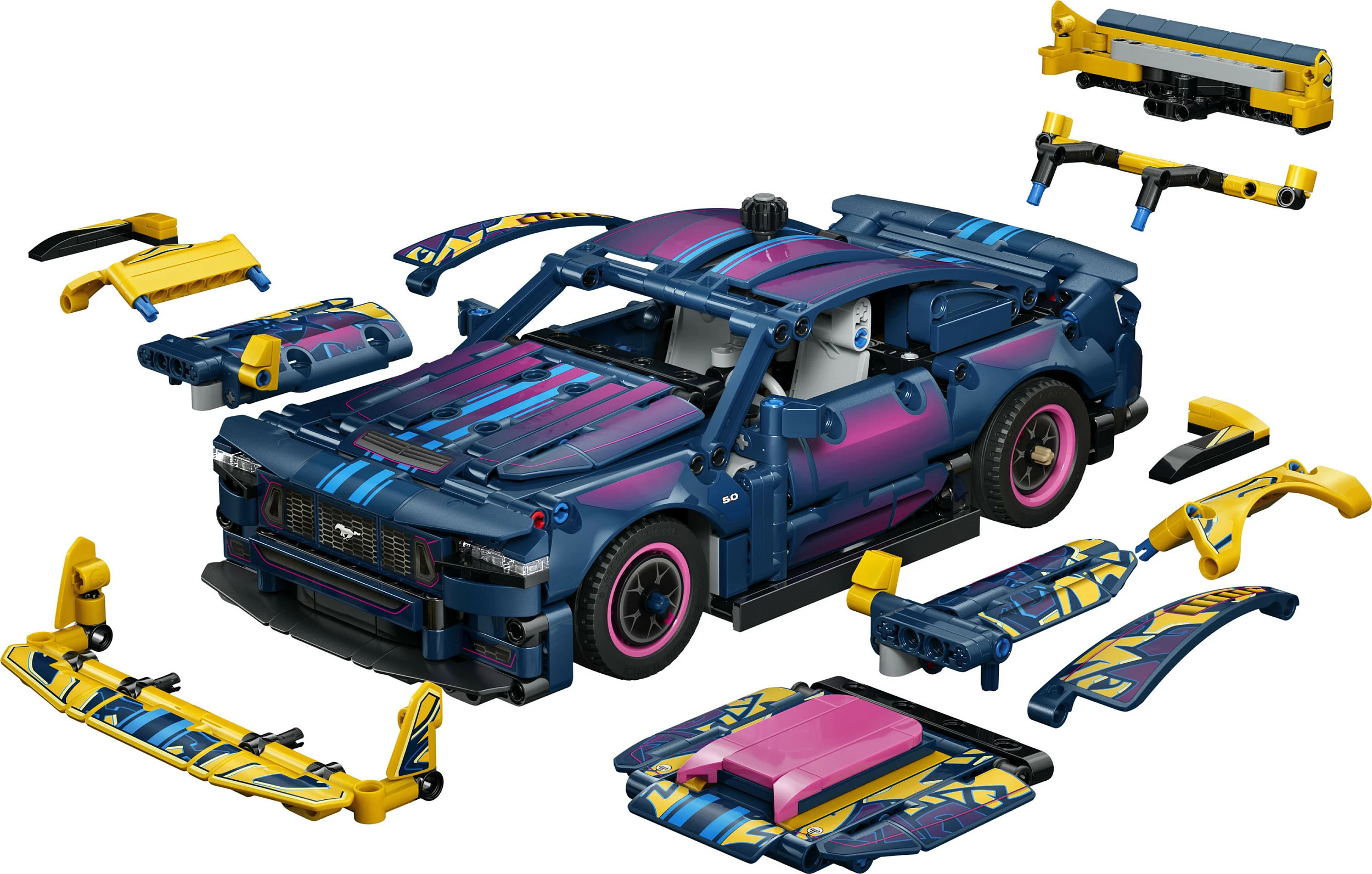 Set ndërtimi LEGO Technic 42236 Custom Garage Ford Mustang GT, 973 pjesë, 10+, shumëngjyrësh