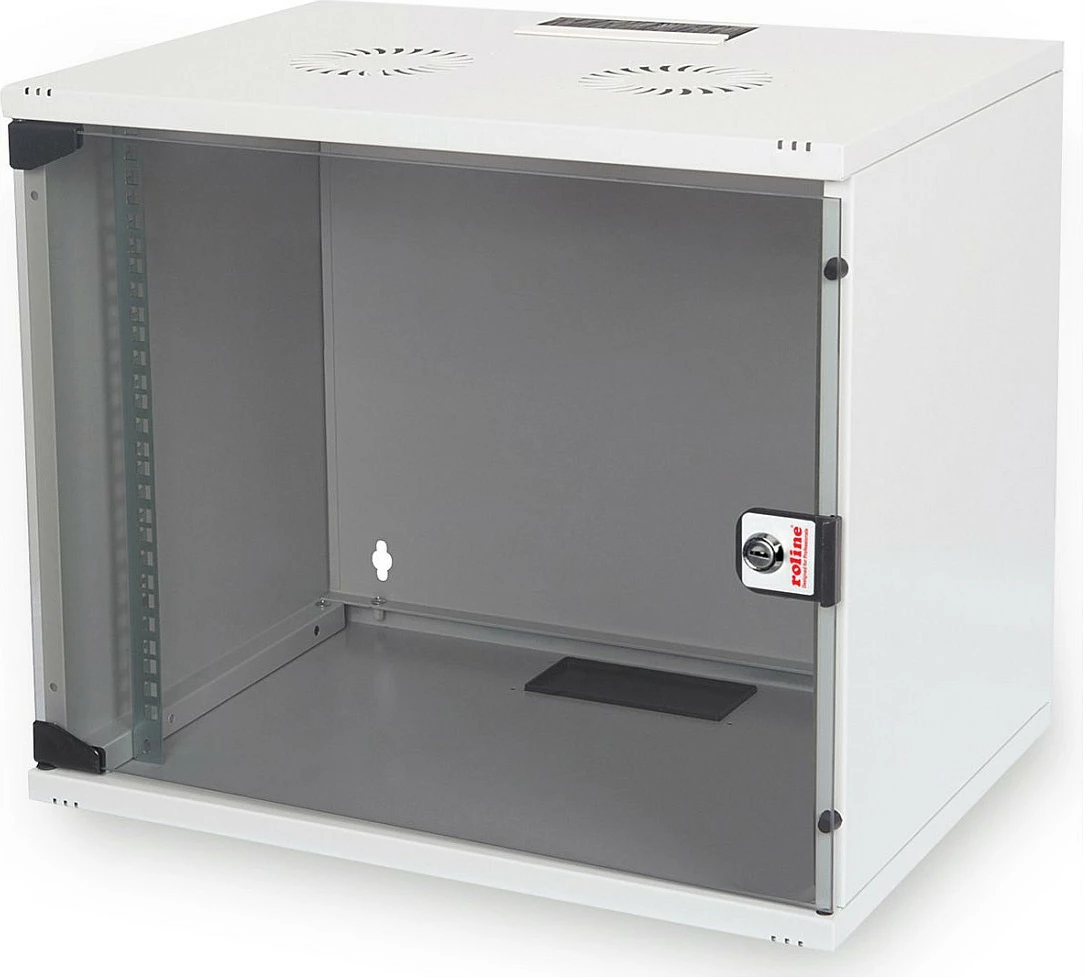 Kabinet rrjeti muror ROLINE Basic 19" 7U, 540x400, derë xhami me kyç, gri