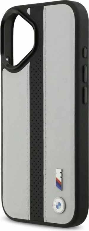 Kapak telefoni BMW M Perforated Stripe Logo MagSafe për iPhone 17, gri