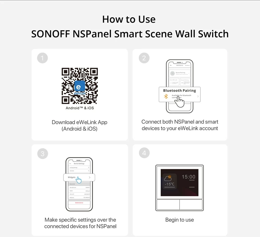 Panel I Kontrollit SONOFF NSPanel-EUW