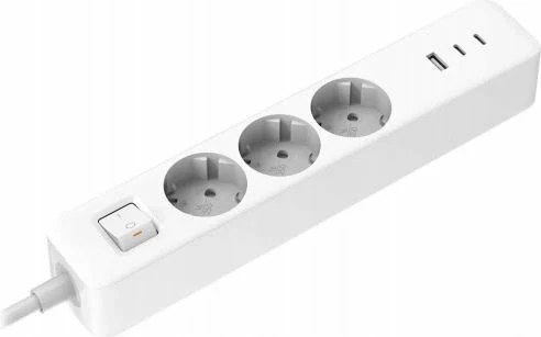 Zgjatues rryme Xiaomi XMCXB01EU 20W, 3 priza, 2x USB-C + 1x USB-A, kabllo 1.4 m, i bardhë